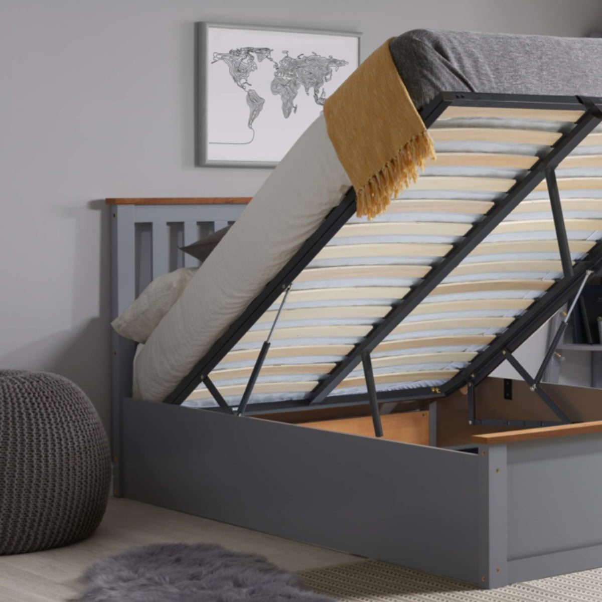 2026 Phoenix Ottoman Bed - Stone Grey