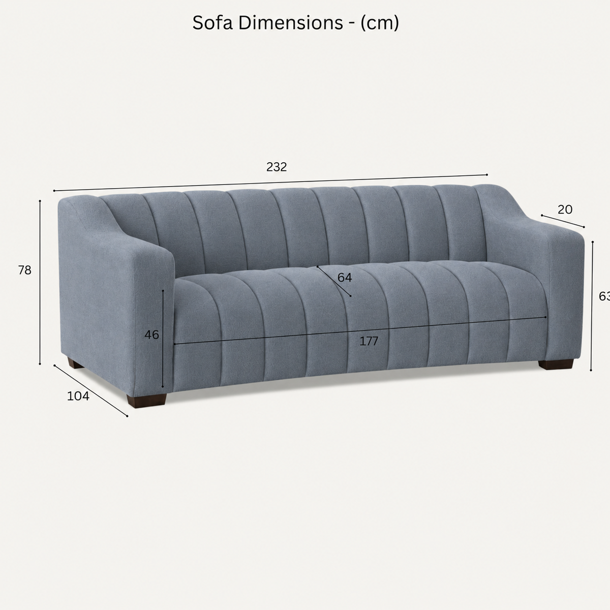 2026 Alenby 3 Seater Sofa - Iron Boucle - Nimbus Beds