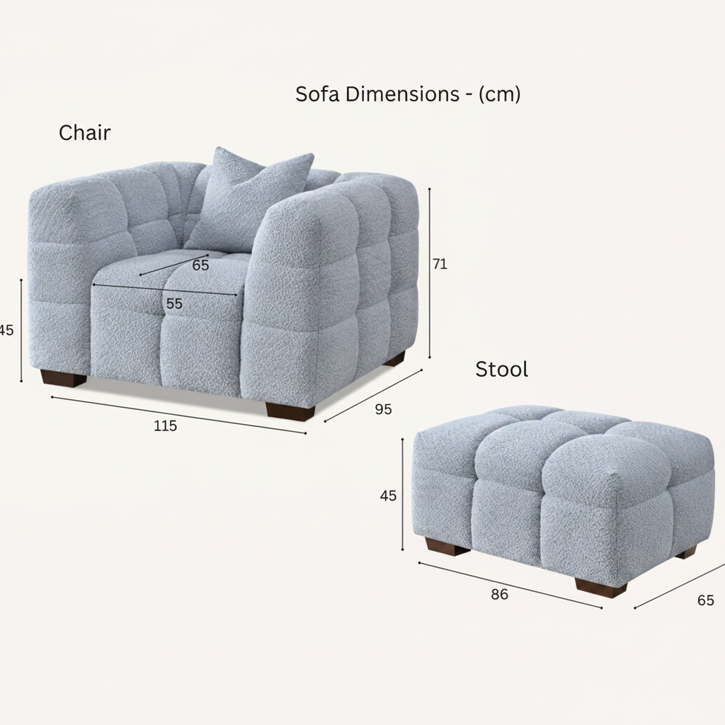 2026 Aubrey Stool -  Pearl Boucle - Nimbus Beds