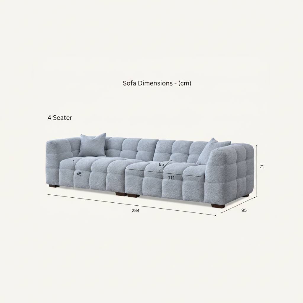 2026 Aubrey 4 Seater Sofa -  Pearl Boucle - Nimbus Beds