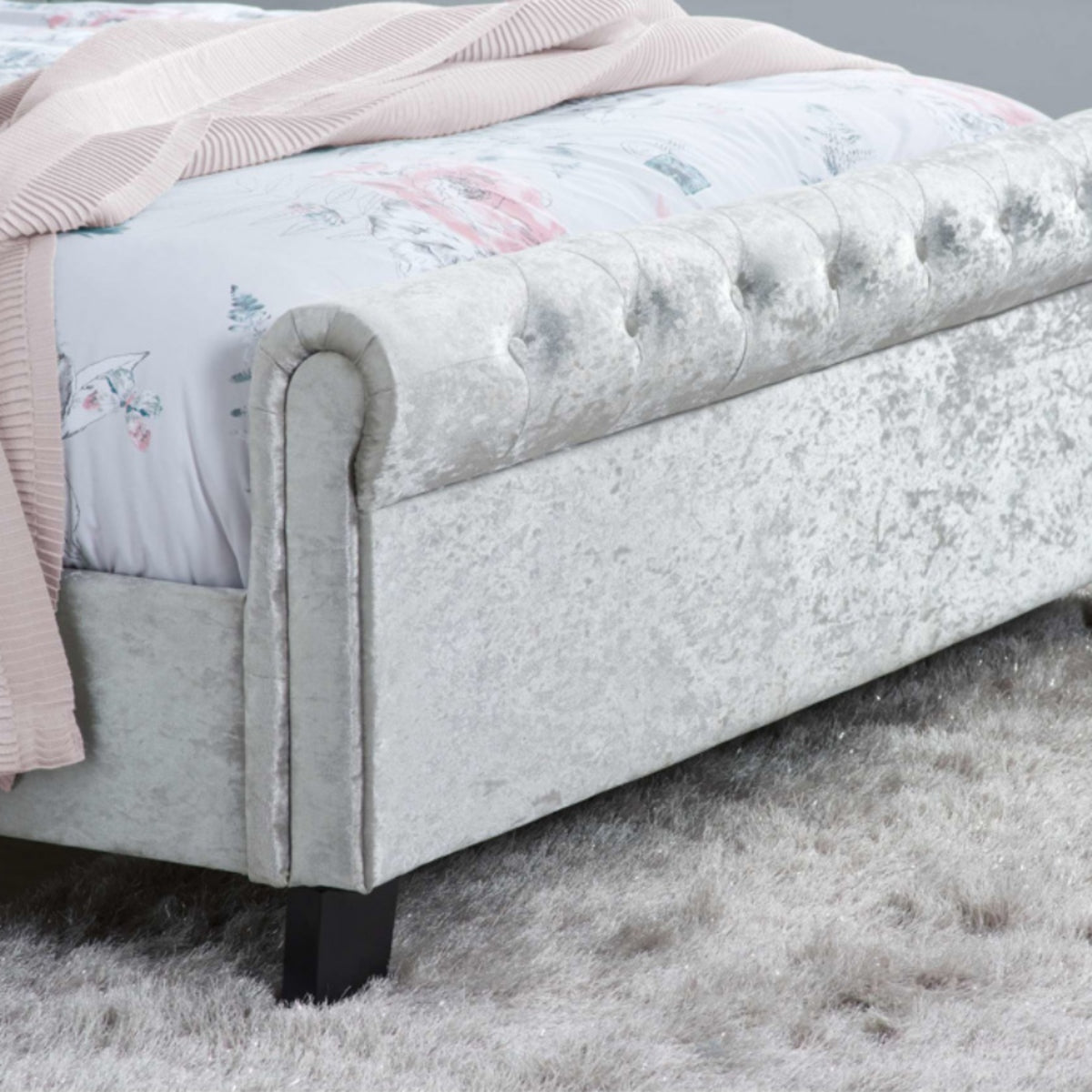 2026  Sienna Fabric Bed - Steel Crushed Velvet