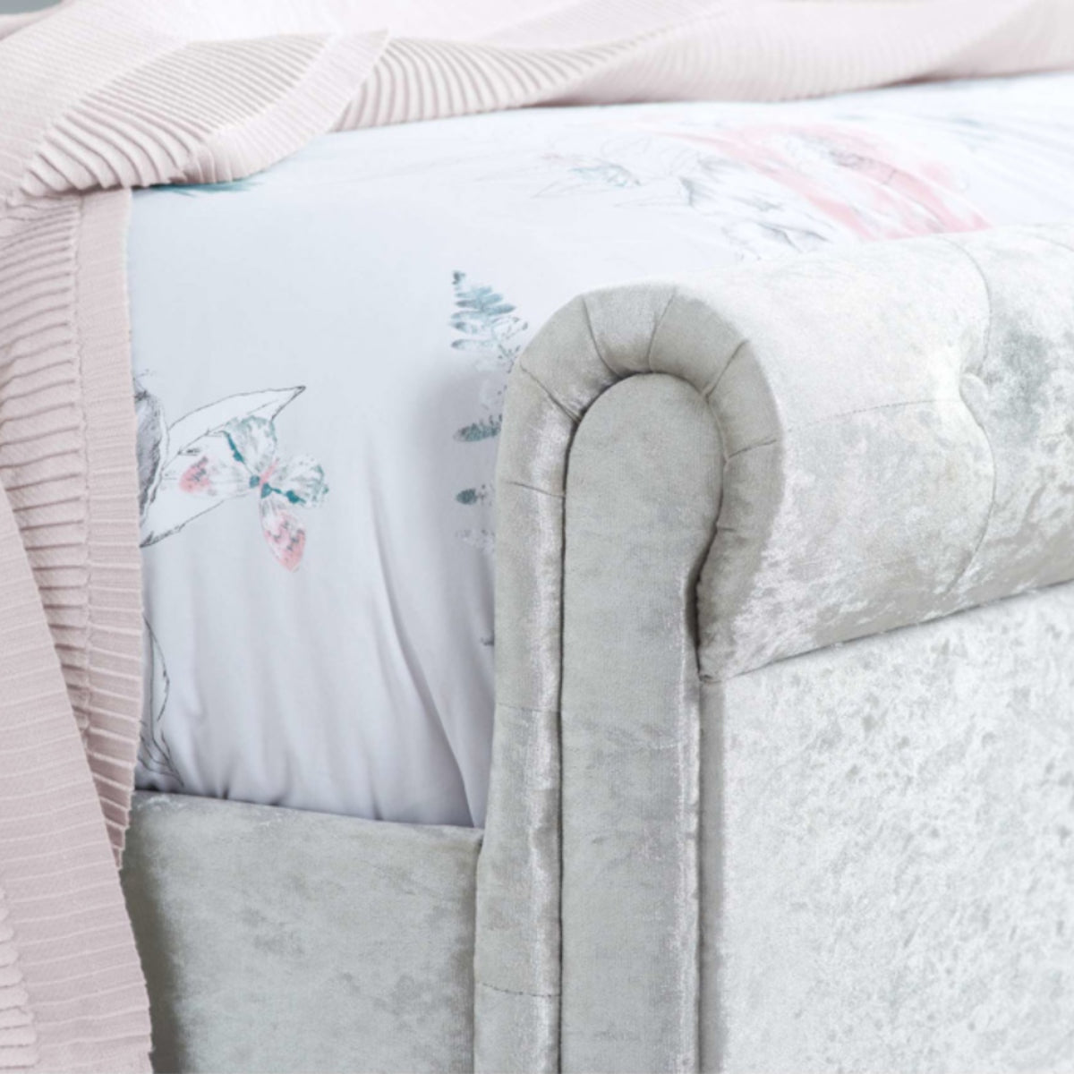 2026  Sienna Fabric Bed - Steel Crushed Velvet