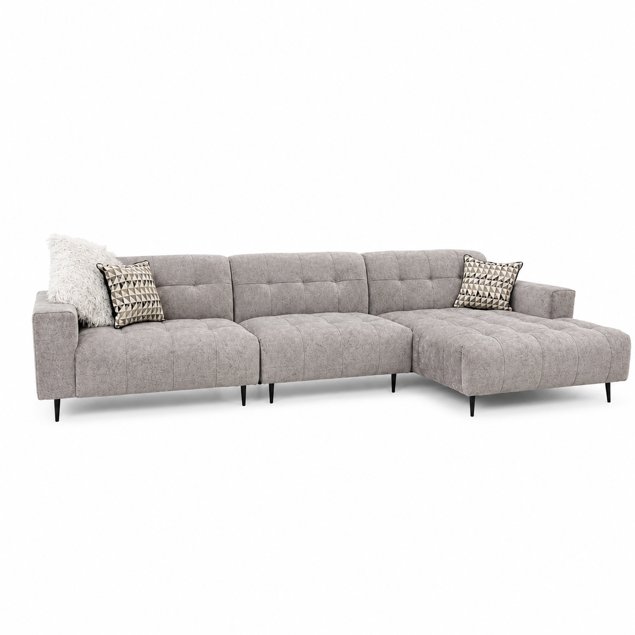 2026 Oakley 3 Piece Sofa -  Silver Grey - Nimbus Beds