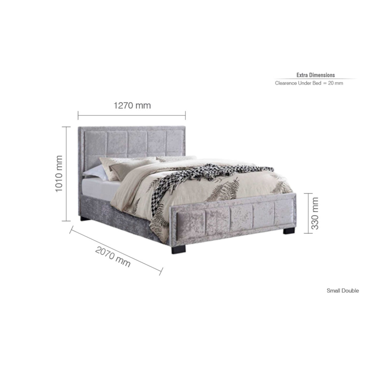 2026 Hannover Fabric Bed - Steel Crushed Velvet