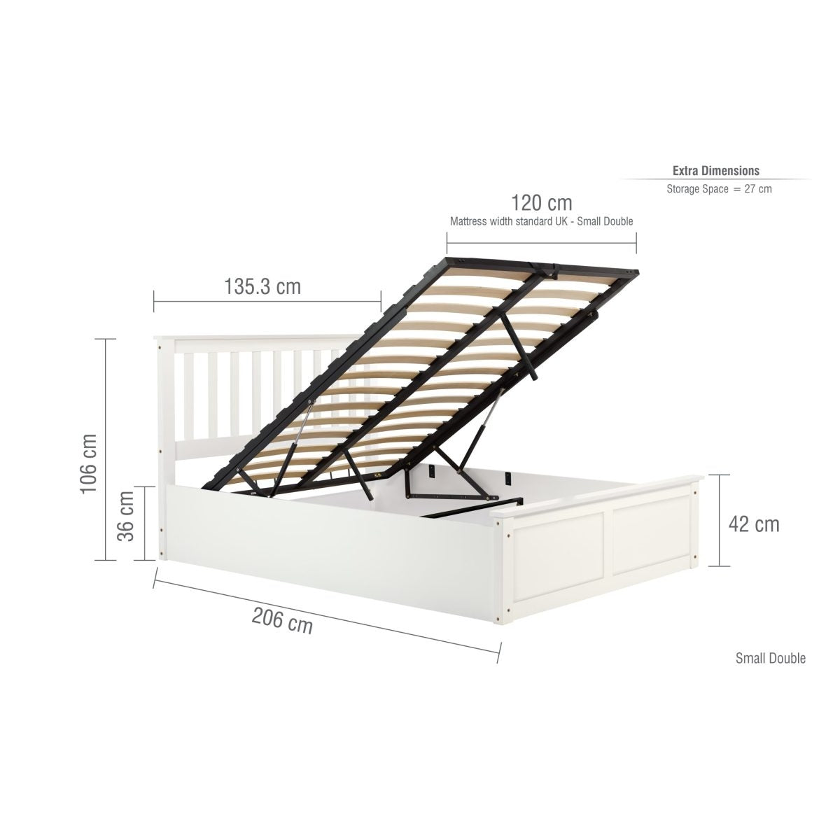 2026 Phoenix Ottoman Bed - White