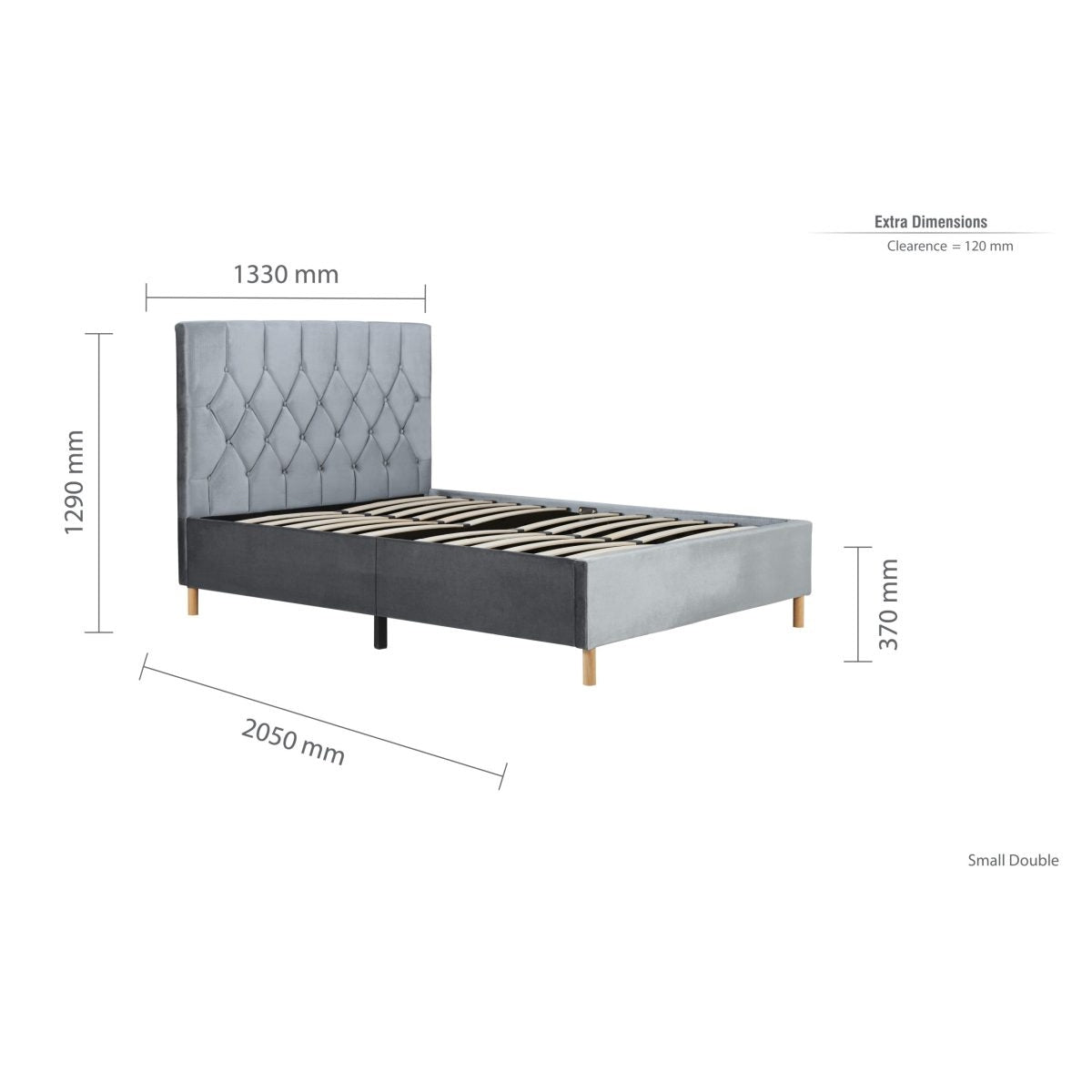 2026 Loxley Fabric Bed - Grey