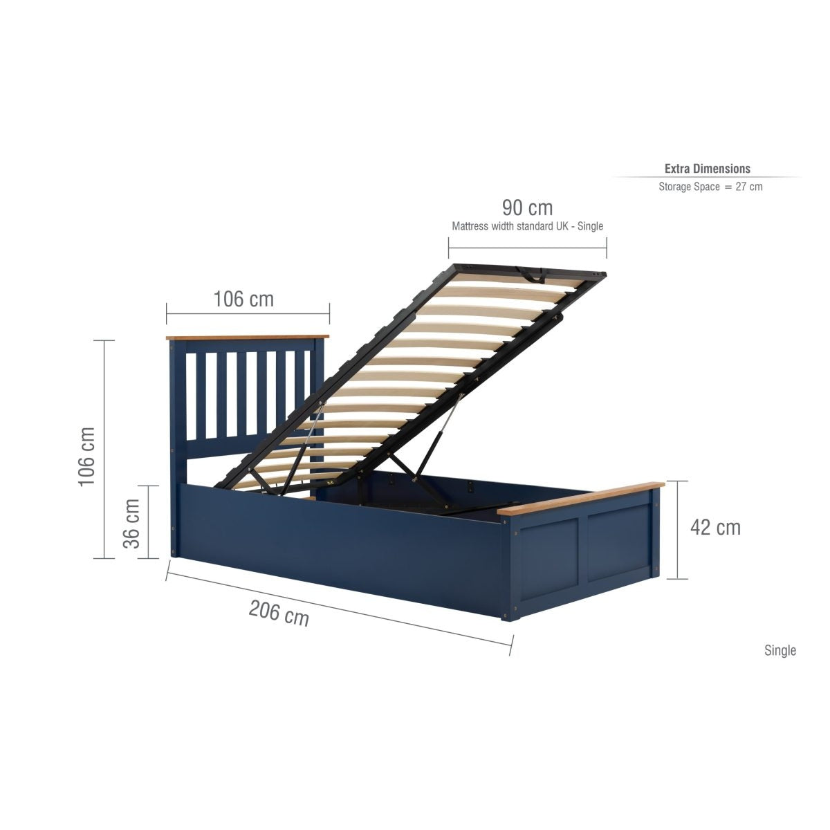 2026 Phoenix Ottoman Bed - Navy