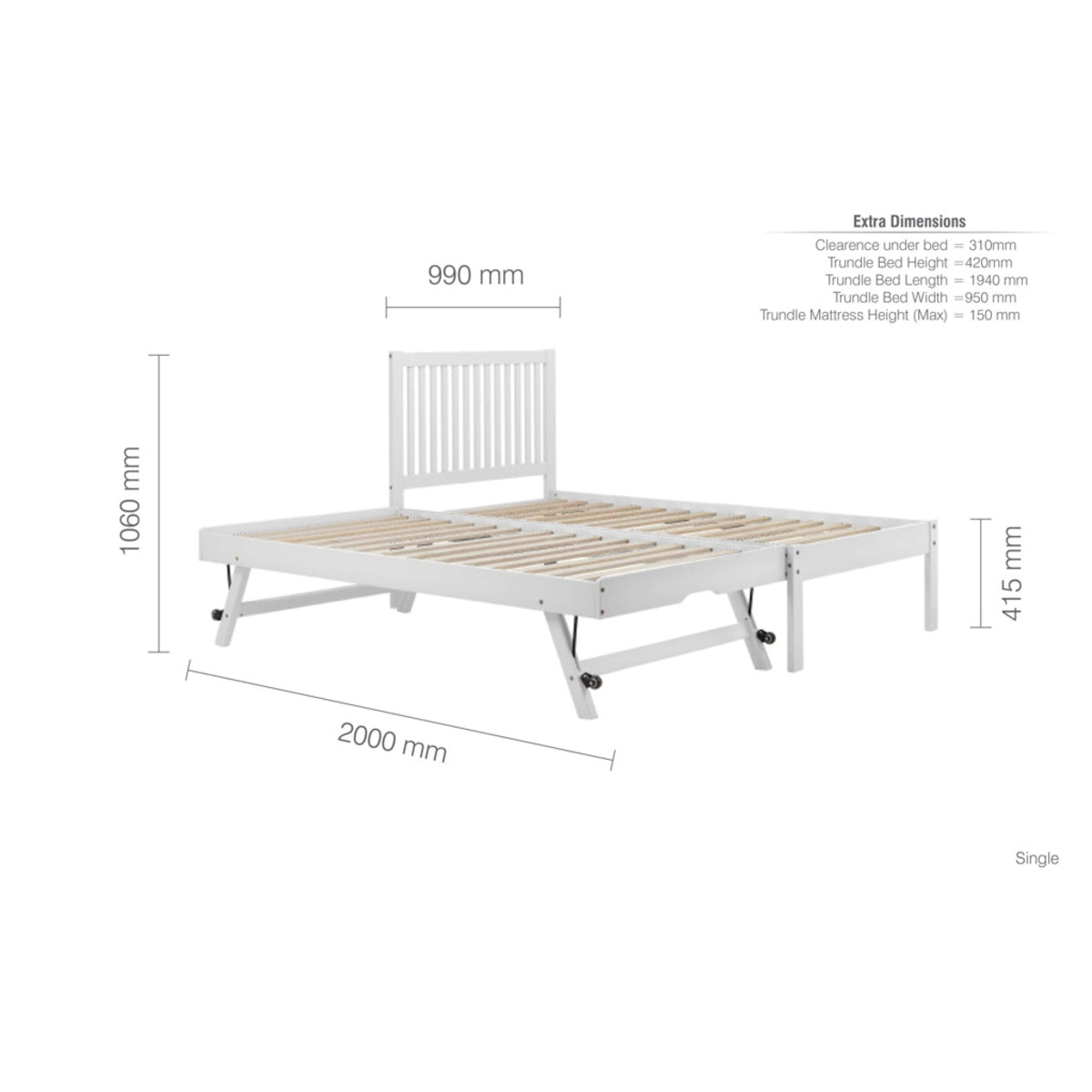 2026 Buxton Guest Bed - Honey White