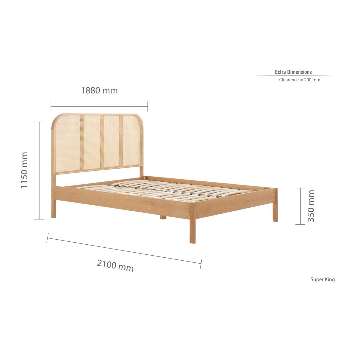 2026 Margot Rattan Bed - Oak