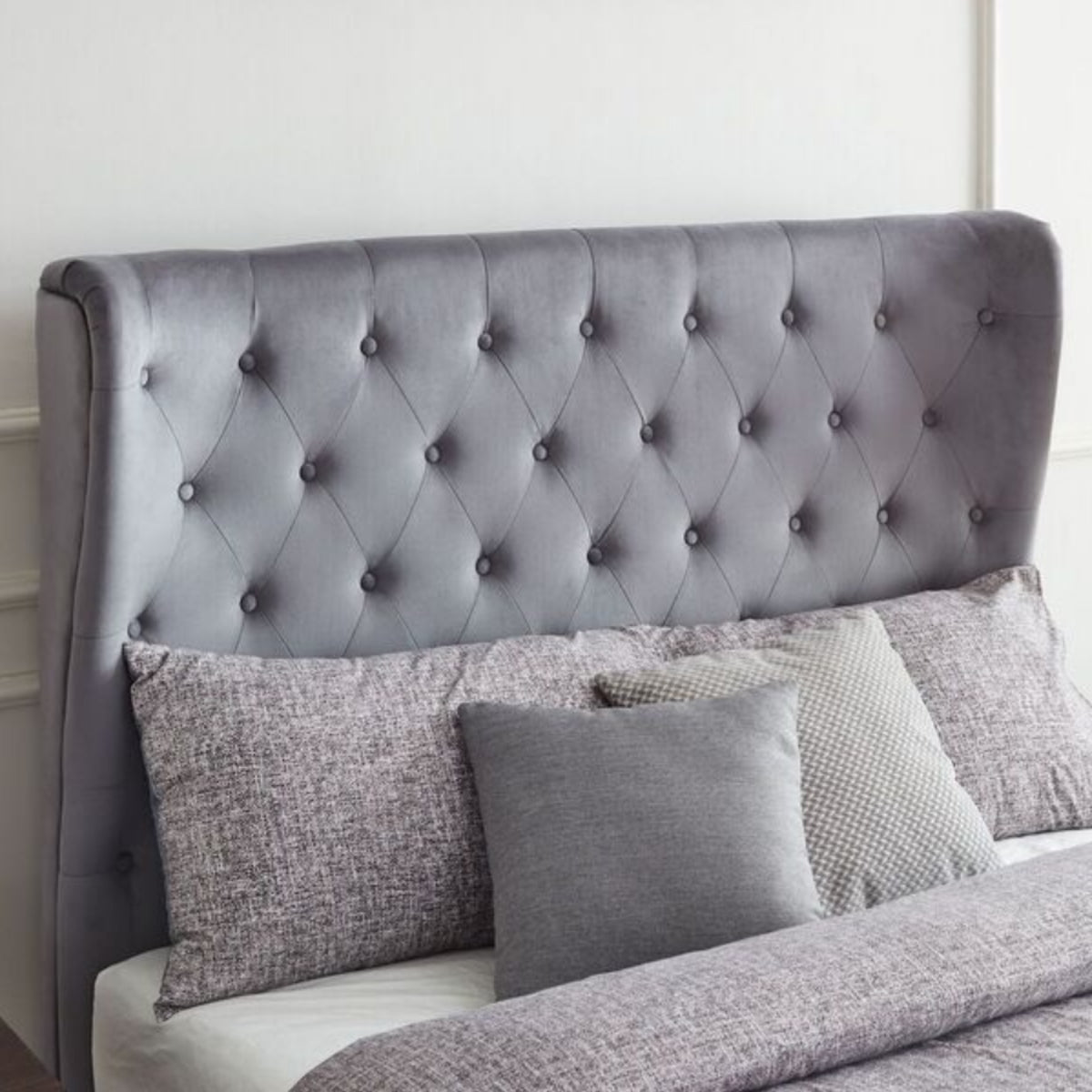 2026 Harper Fabric End Lift Ottoman Bed Frame in Grey