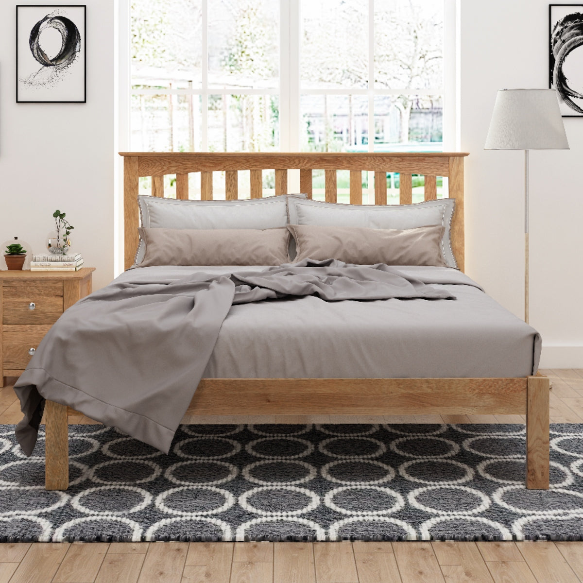 2026  Glasgow Wooden Bed Frame in Solid Oak