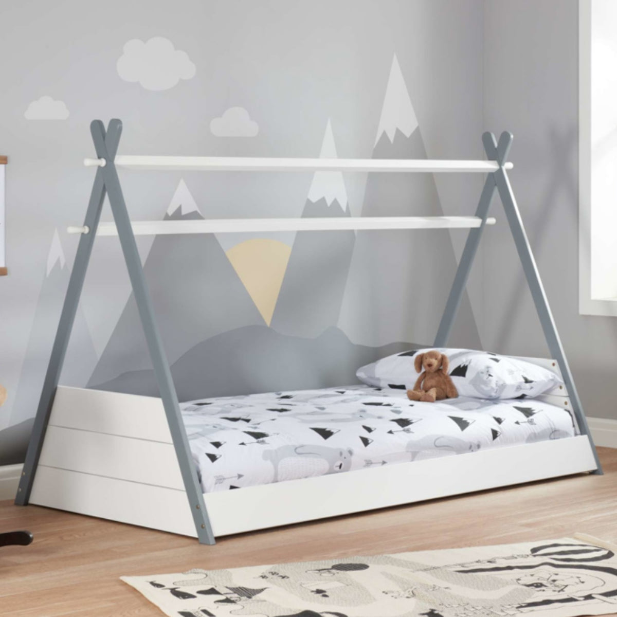 2026 Teepee Bed White & Grey