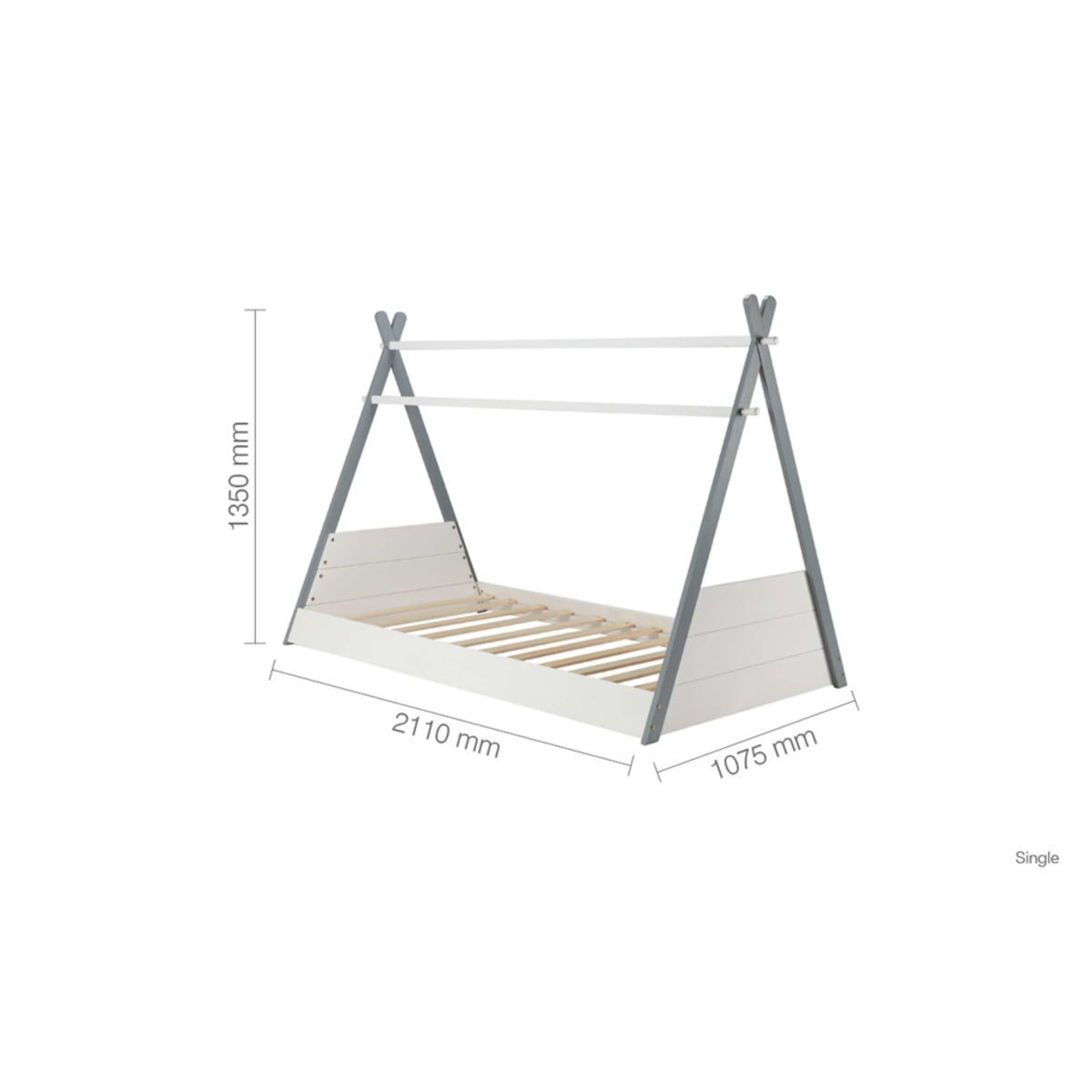 2026 Teepee Bed White & Grey