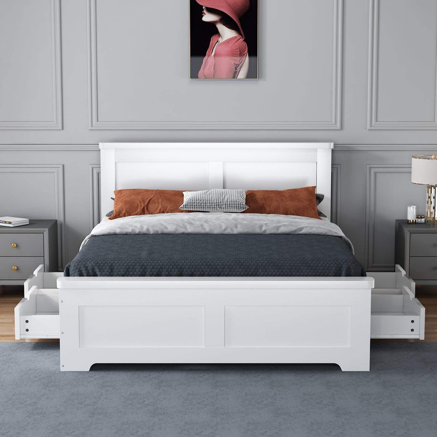 2026  Canterbury 4 Drawer Wooden Bed Frame in White